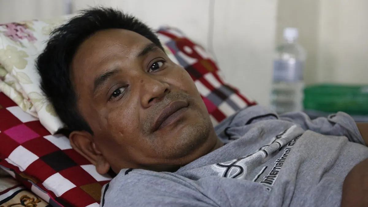 Patient recovering in hospital after cancer surgery