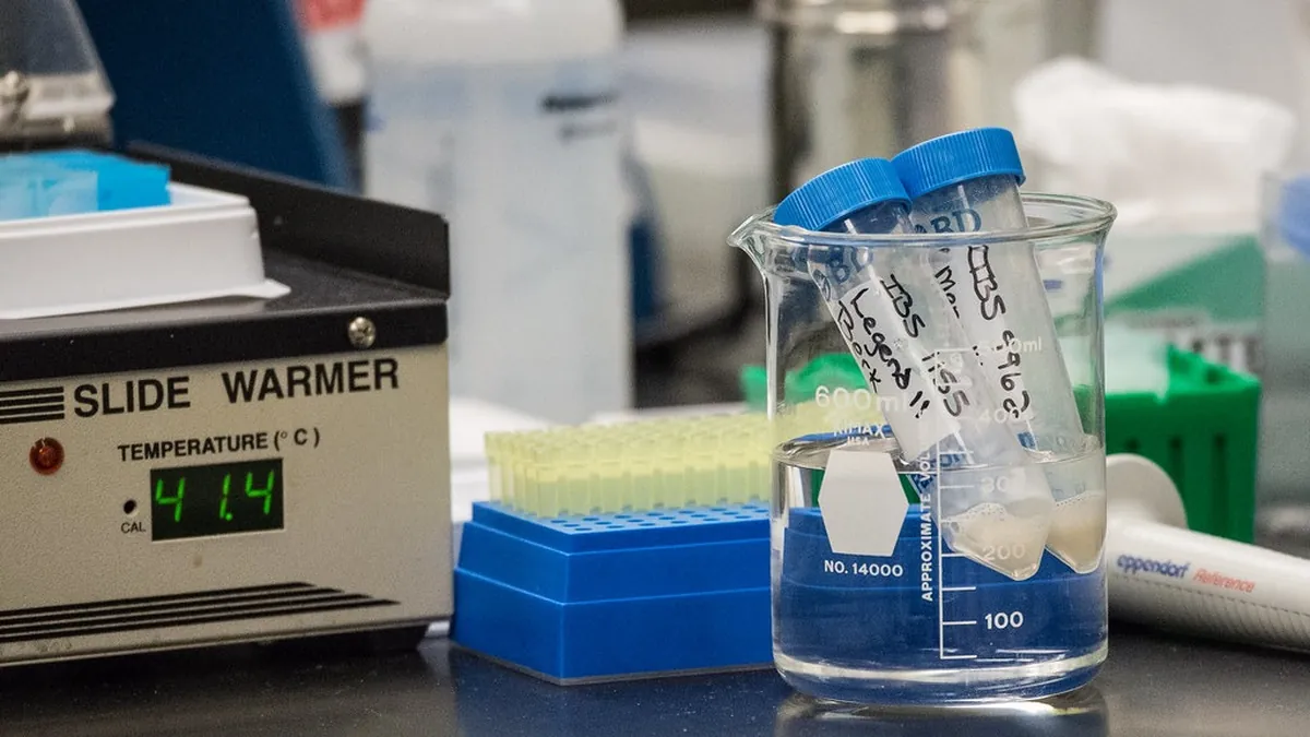 Genetic testing laboratory analyzing samples for cancer biomarkers